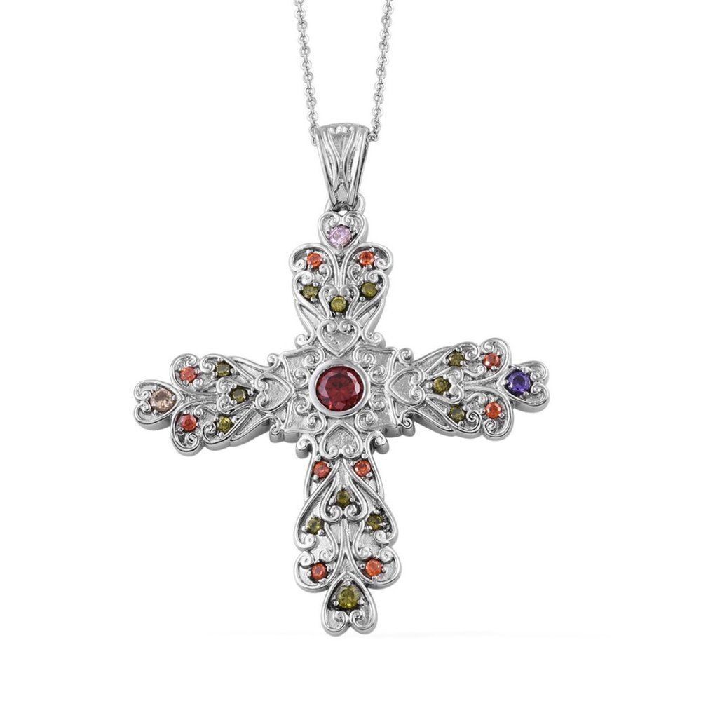 Diamond Cross Pendant Necklace 20 in